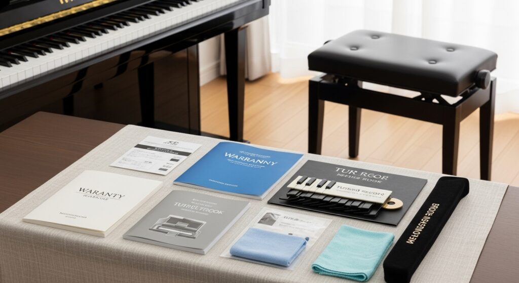 ピアノ査定基準⑥ 付属品・保証書・純正イスの有無