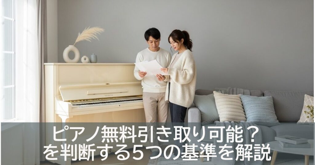 ピアノ無料引き取り可能？を判断する5つの基準を解説