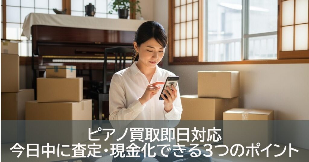 ピアノ買取即日対応｜今日中に査定・現金化できる3つのポイント