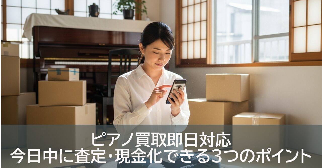 ピアノ買取即日対応｜今日中に査定・現金化できる3つのポイント
