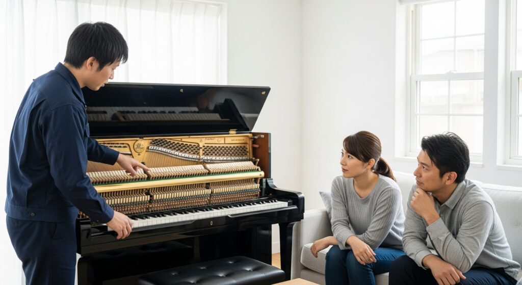 競合サイトにはない専門視点：ピアノ内部の“寿命パーツ”が価値を左右する