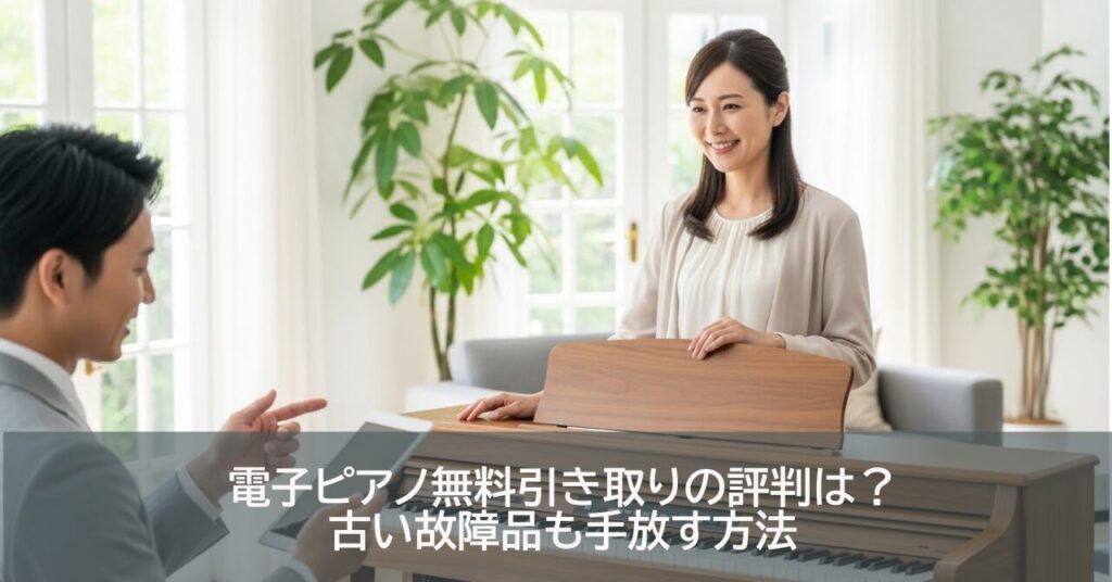 電子ピアノ無料引き取りの評判は？古い故障品も手放す方法