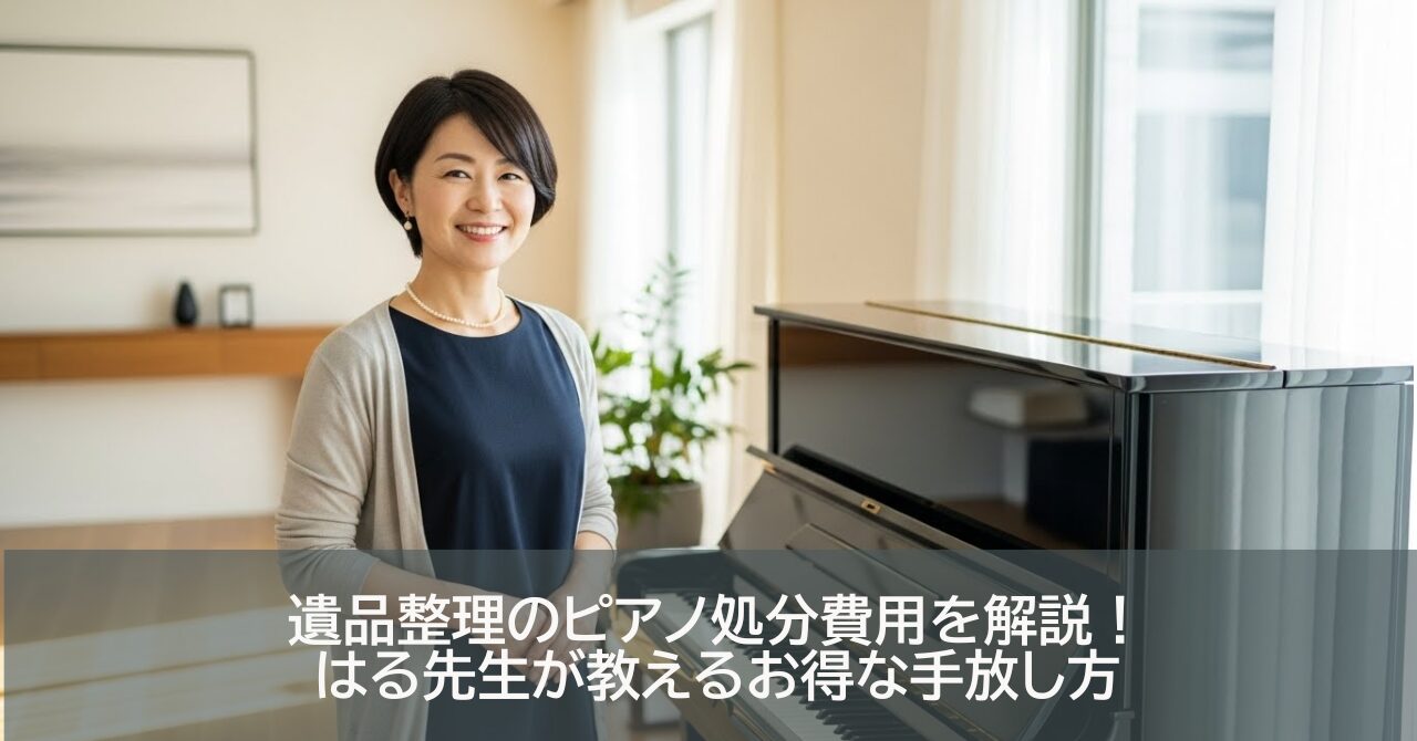 遺品整理のピアノ処分費用を解説！はる先生が教えるお得な手放し方