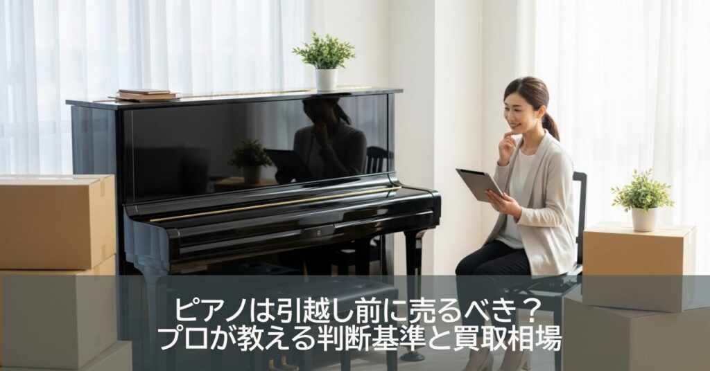 ピアノは引越し前に売るべき？プロが教える判断基準と買取相場