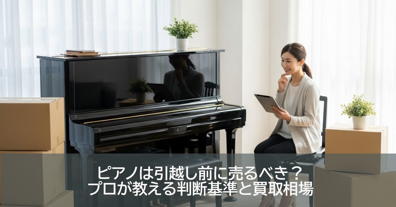 ピアノは引越し前に売るべき？プロが教える判断基準と買取相場