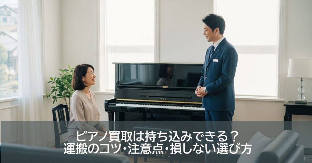 ピアノ買取は持ち込みできる？運搬のコツ・注意点・損しない選び方