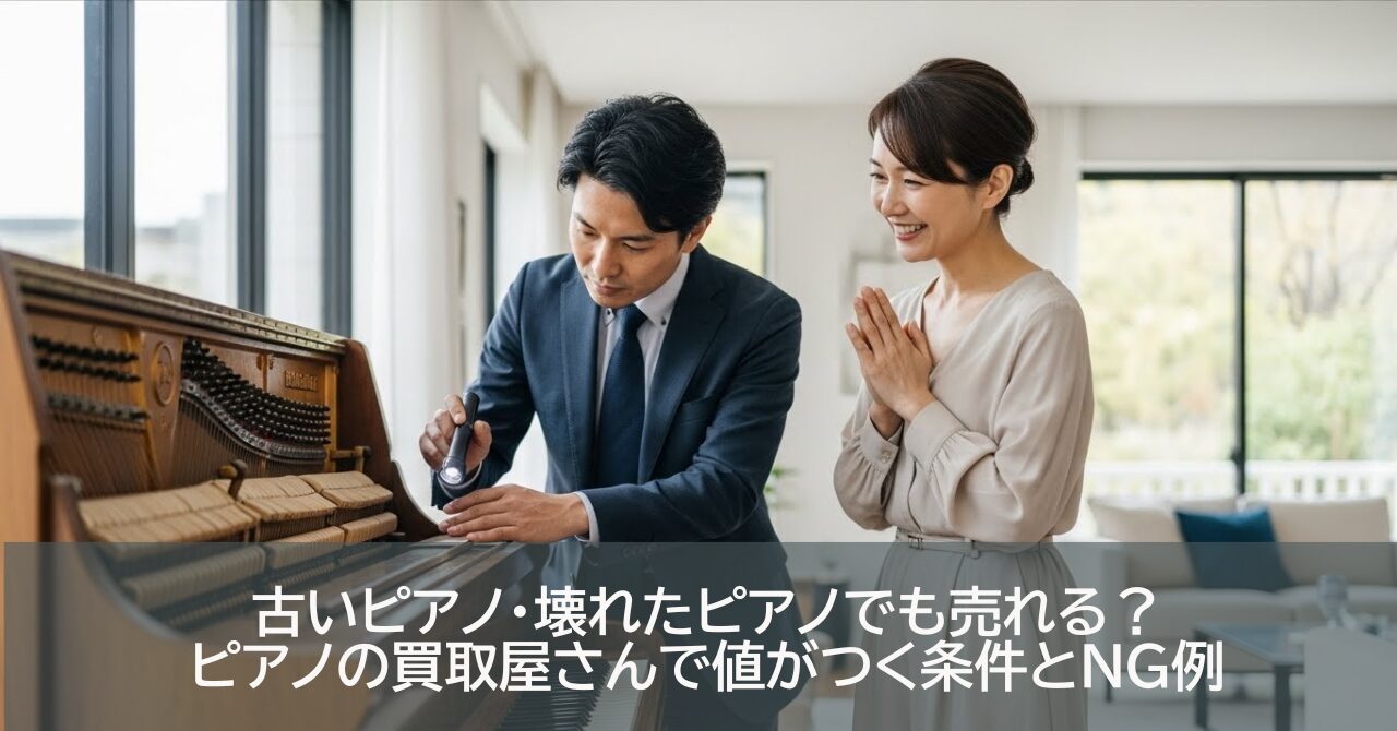 古いピアノ・壊れたピアノでも売れる？ピアノの買取屋さんで値がつく条件とNG例