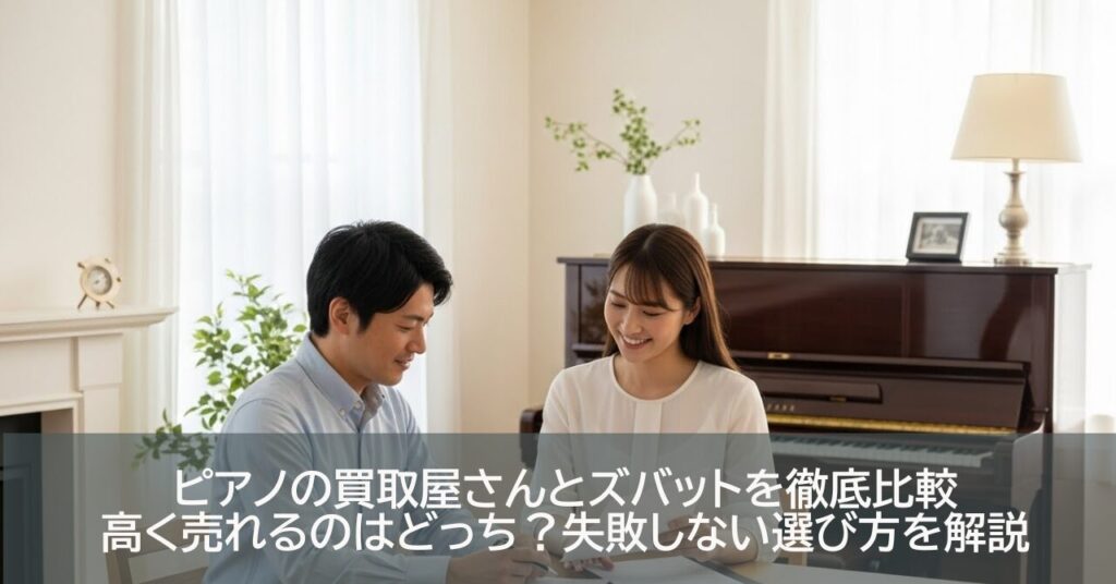 ピアノの買取屋さんとズバットを徹底比較｜高く売れるのはどっち？失敗しない選び方を解説