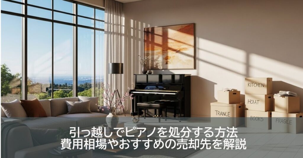 引っ越しでピアノを処分する方法｜費用相場やおすすめの売却先を解説