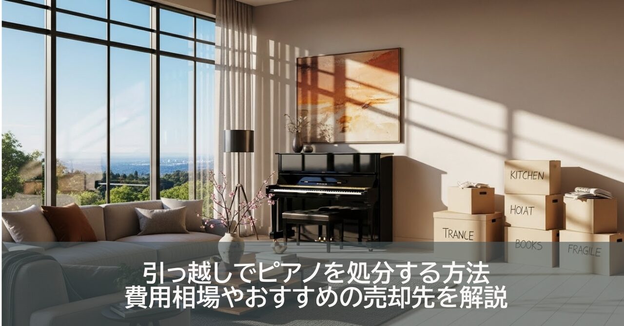 引っ越しでピアノを処分する方法｜費用相場やおすすめの売却先を解説
