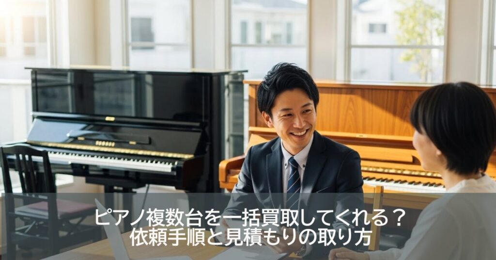 ピアノ複数台を一括買取してくれる？依頼手順と見積もりの取り方