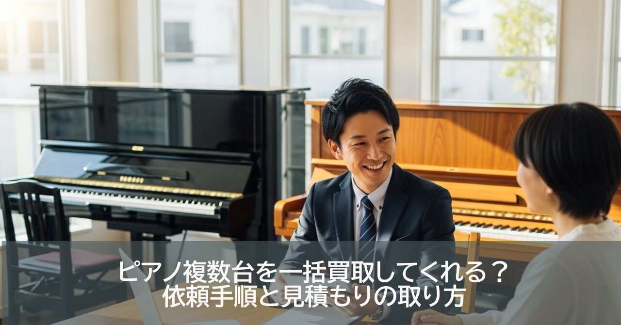 ピアノ複数台を一括買取してくれる？依頼手順と見積もりの取り方