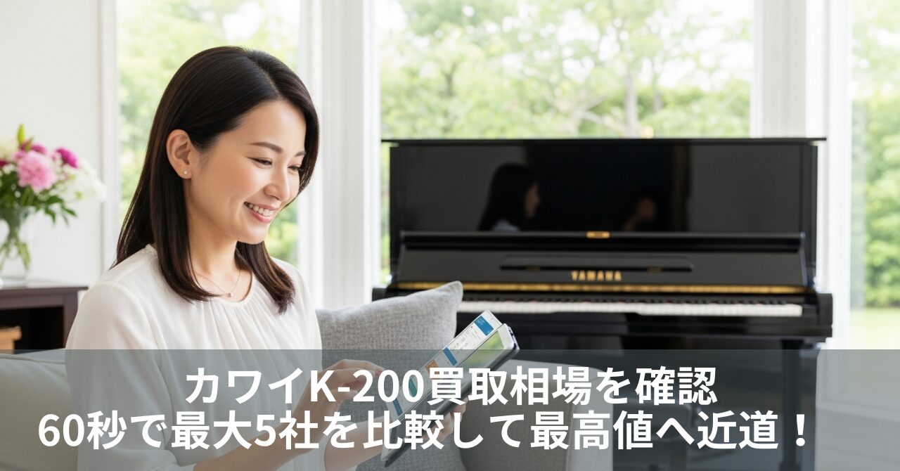 カワイK-200買取相場を確認|60秒で最大5社を比較して最高値へ近道!