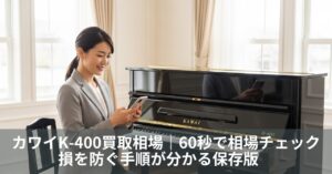 カワイK-400買取相場｜60秒で相場チェックし損を防ぐ手順が分かる保存版