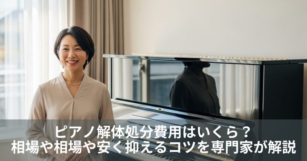 ピアノ解体処分費用はいくら？相場や相場や安く抑えるコツを専門家が解説