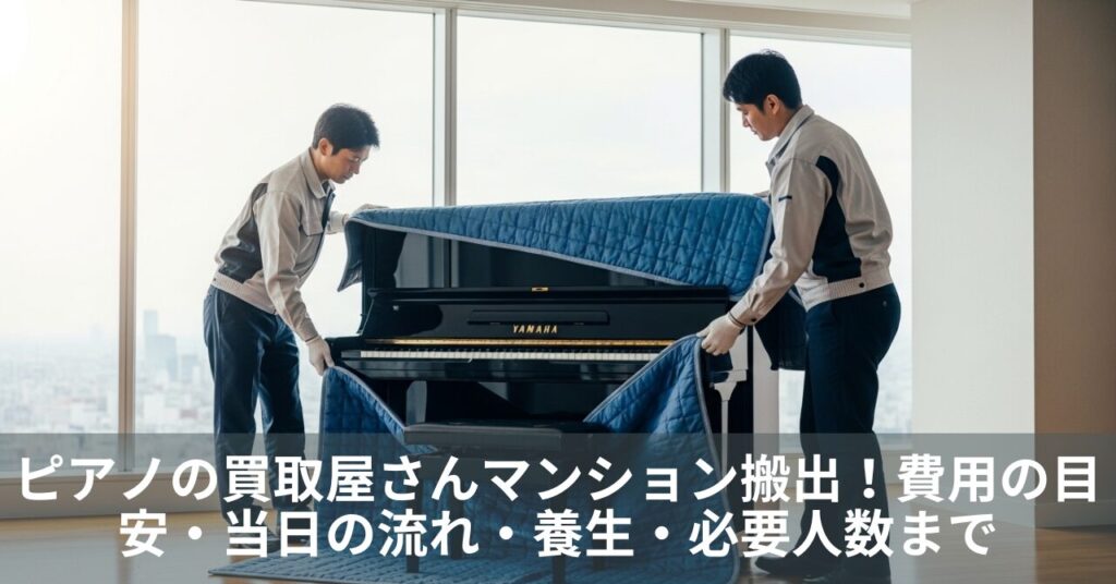 ピアノの買取屋さんマンション搬出！費用の目安・当日の流れ・養生・必要人数まで｜不安ゼロの段取り