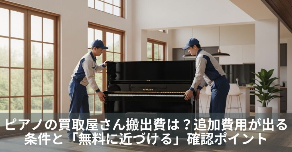 ピアノの買取屋さん搬出費は？追加費用が出る条件と「無料に近づける」確認ポイント