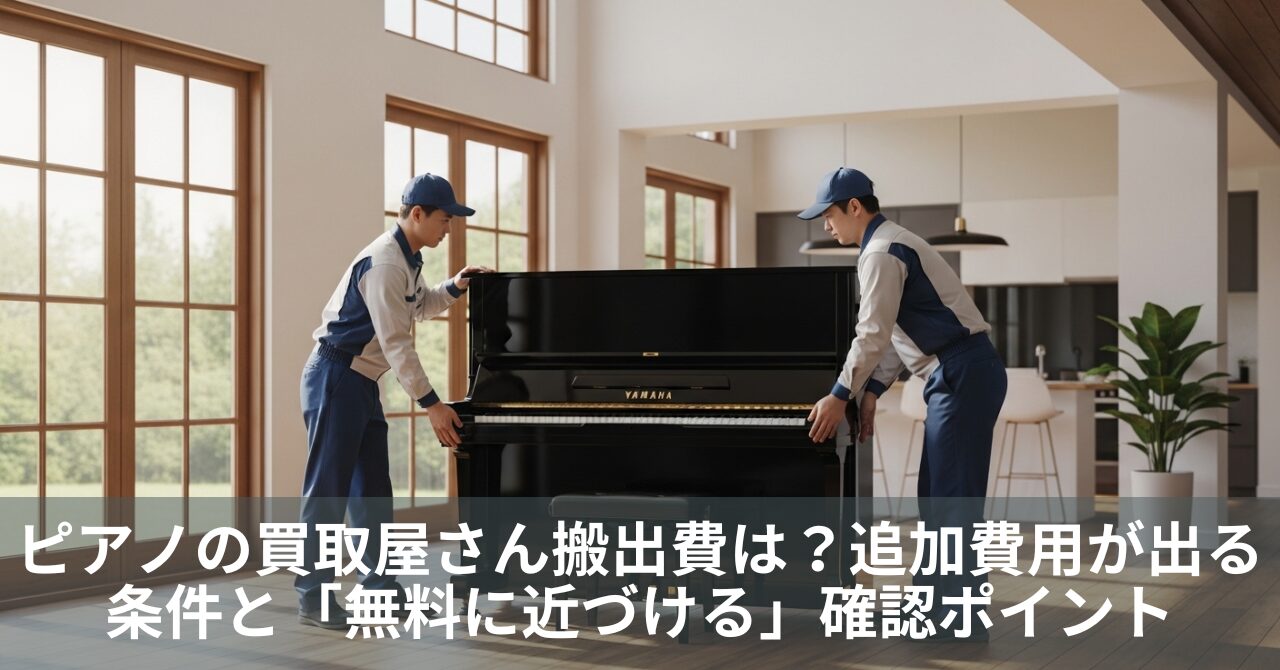 ピアノの買取屋さん搬出費は?追加費用が出る条件と「無料に近づける」確認ポイント