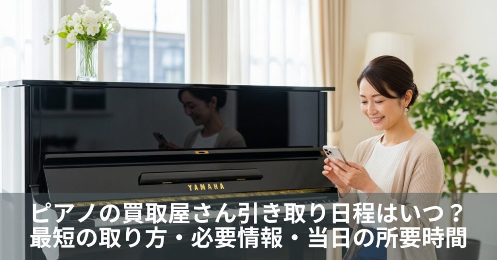ピアノの買取屋さん引き取り日程はいつ？最短の取り方・必要情報・当日の所要時間