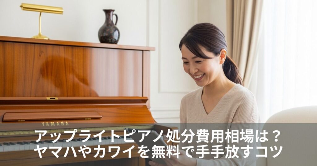 アップライトピアノ処分費用相場は？ヤマハやカワイを無料で手手放すコツ