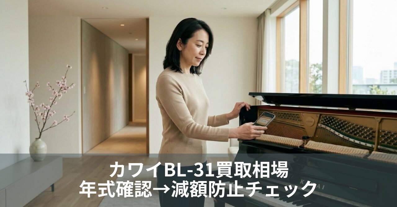 カワイBL-31買取相場｜年式確認→減額防止チェック