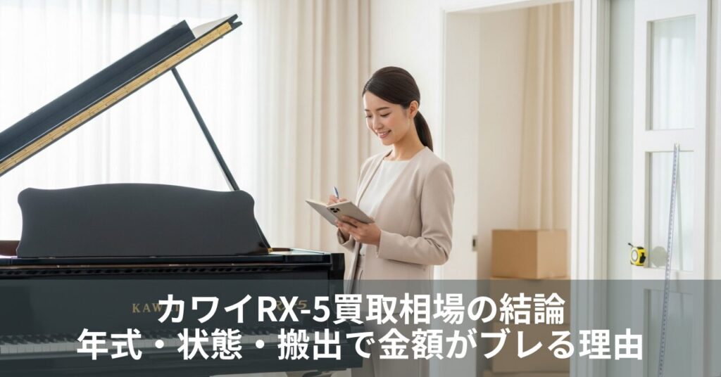 カワイRX-5買取相場の結論｜年式・状態・搬出で金額がブレる理由と手取りの見方