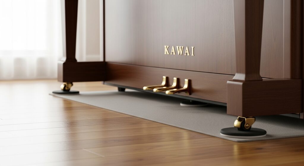 アップライトピアノ無垢床の守り方