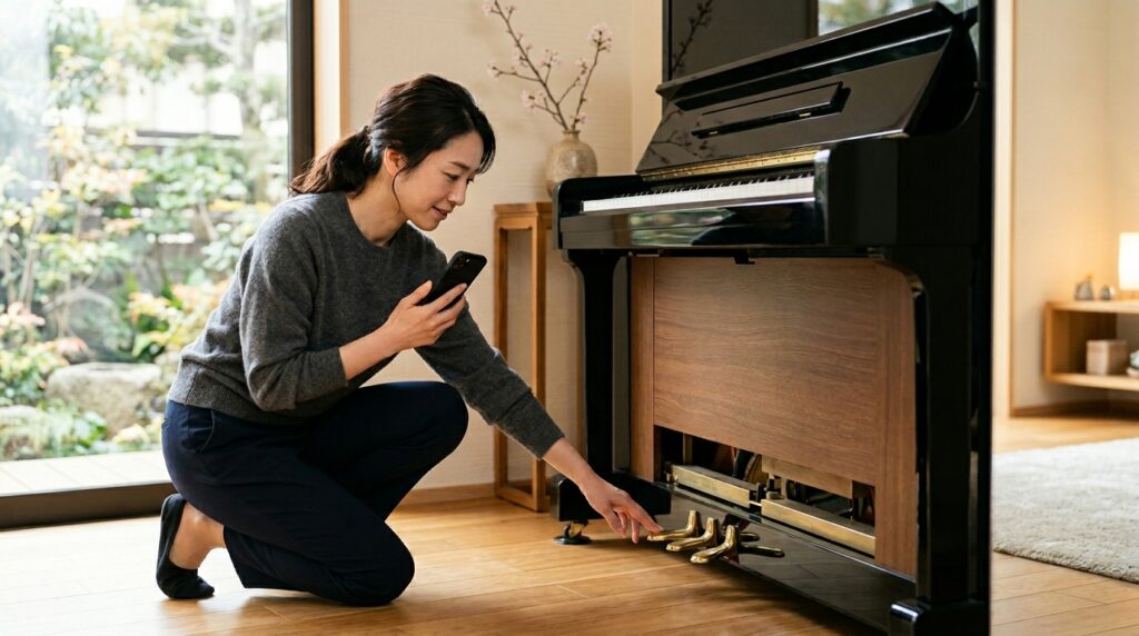 アップライトピアノ1番左のペダルの対処