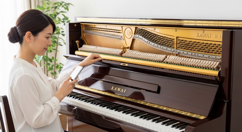 アップライトピアノ蓋開ける売却準備