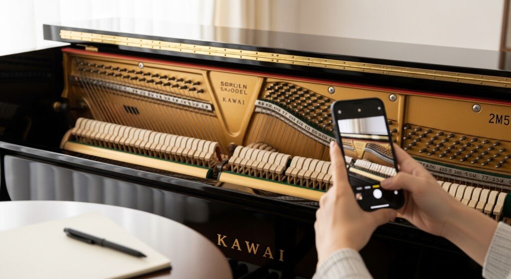 アップライトピアノ上開けるで売却準備