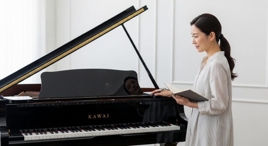 アップライトピアノ上の蓋と売却