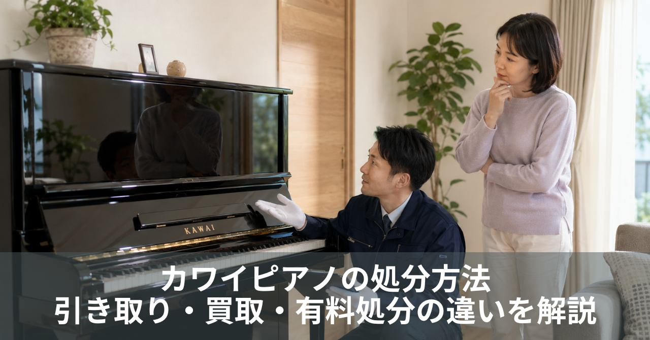 カワイピアノの処分方法｜引き取り・買取・有料処分の違いを解説