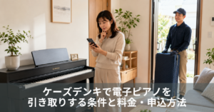 ケーズデンキで電子ピアノを引き取りする条件と料金・申込方法