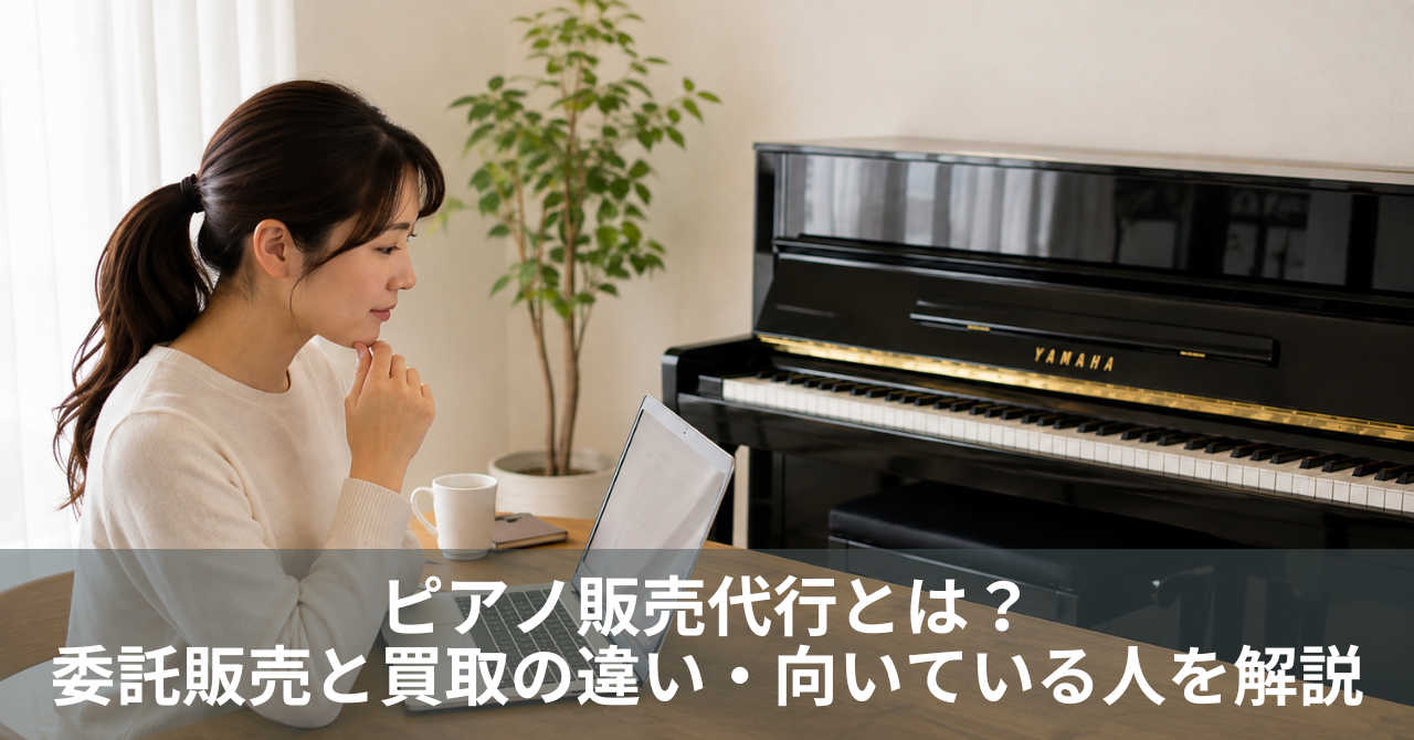 ピアノ販売代行とは?委託販売と買取の違い・向いている人を解説