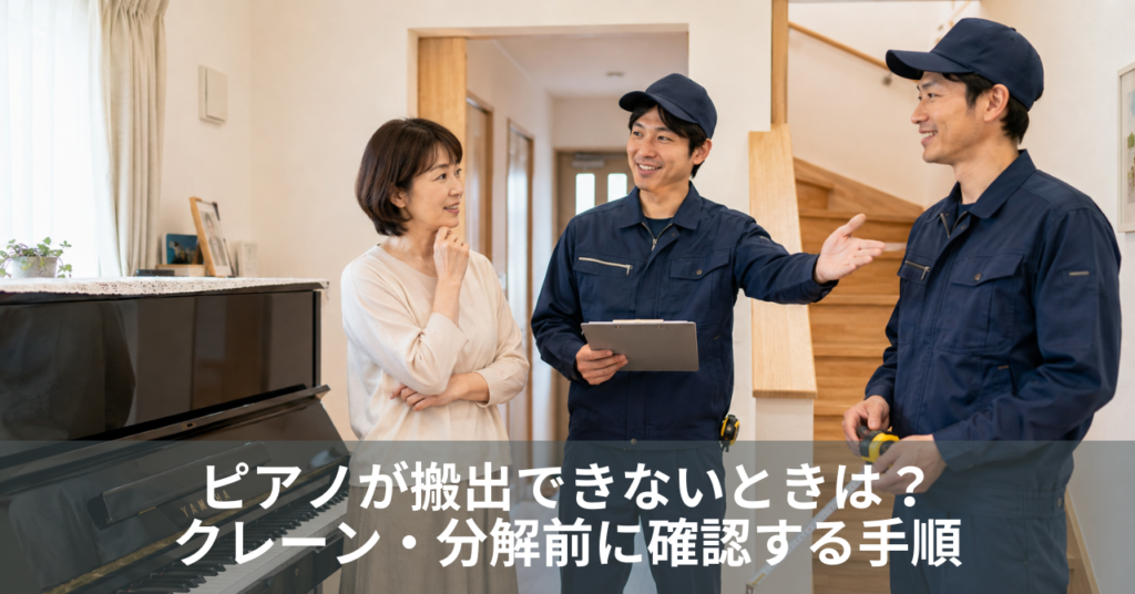 ピアノが搬出できないときは？クレーン・分解前に確認する手順