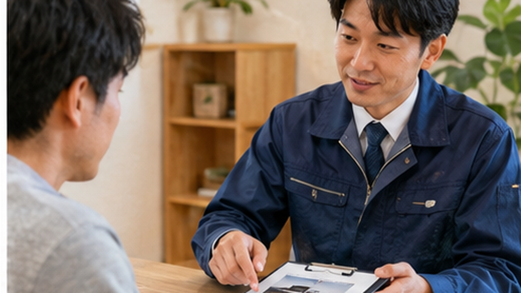 ピアノ買取業者と査定条件を確認する様子