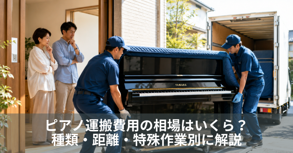ピアノ運搬費用の相場はいくら？種類・距離・特殊作業別に解説
