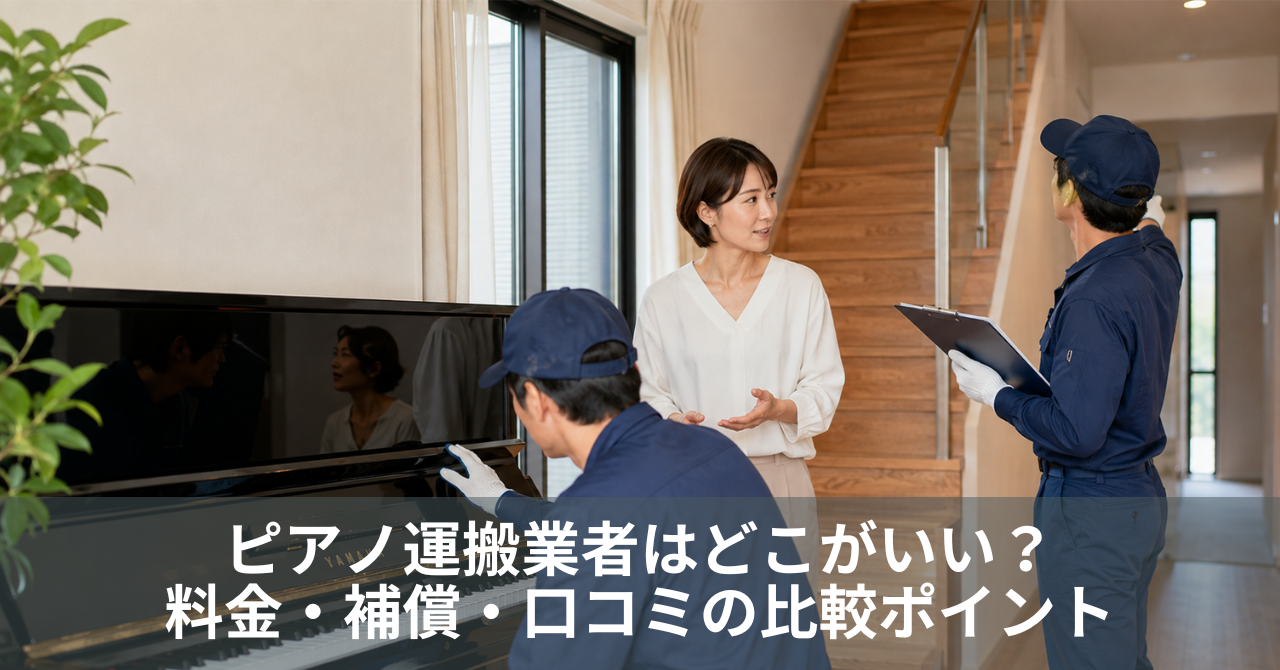 ピアノ運搬業者はどこがいい?料金・補償・口コミの比較ポイント