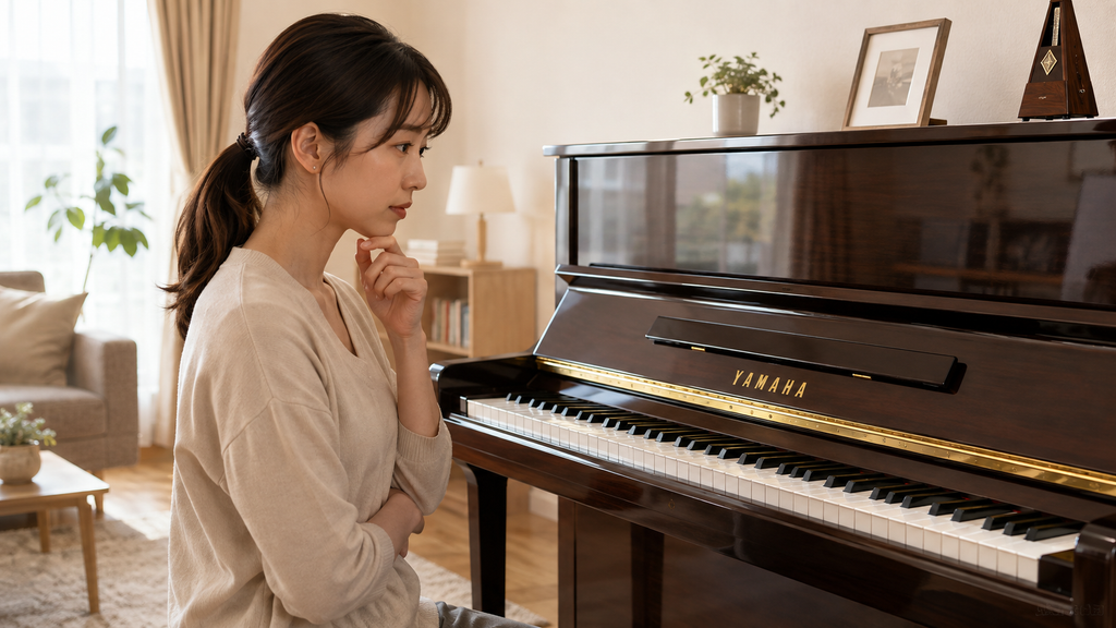 埼玉でピアノ売却前の査定条件を確認する女性