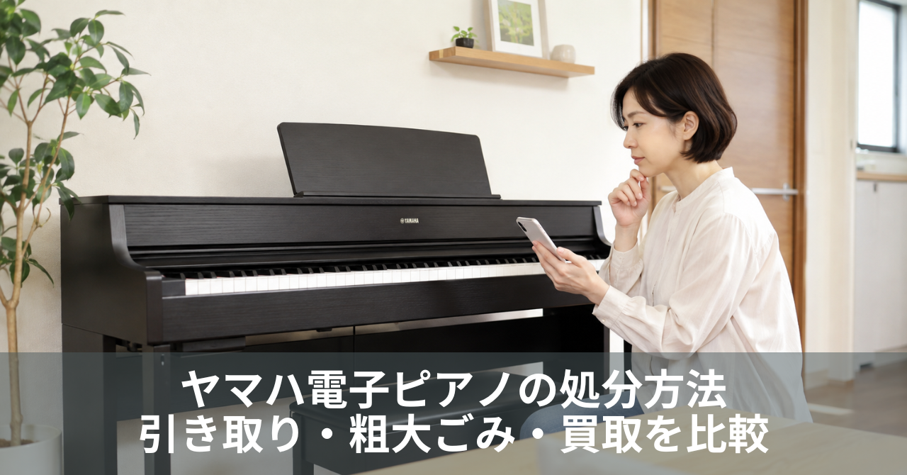 ヤマハ電子ピアノの処分方法｜引き取り・粗大ごみ・買取を比較